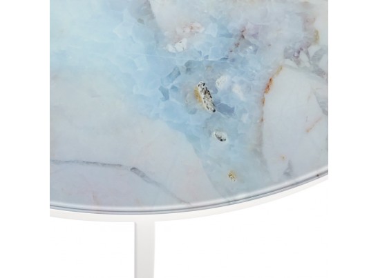 Набор кофейных столиков Tango бежевый мрамор с белыми ножками, 2шт в Кургане