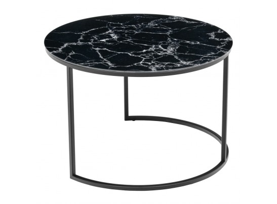 Набор кофейных столиков Tango чёрный мрамор с чёрными ножками, 2шт в Кургане