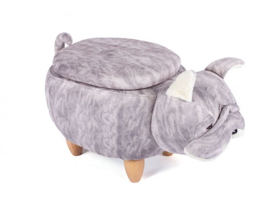 Пуф Бульдог светло-серый в Кургане
