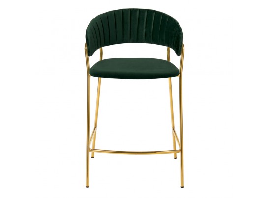 Комплект из 2-х стульев полубарных Turin зеленый с золотыми ножками в Кургане