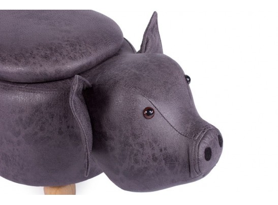 Пуф Поросенок с отсеком для хранения серовато-пурпурно-синий в Кургане