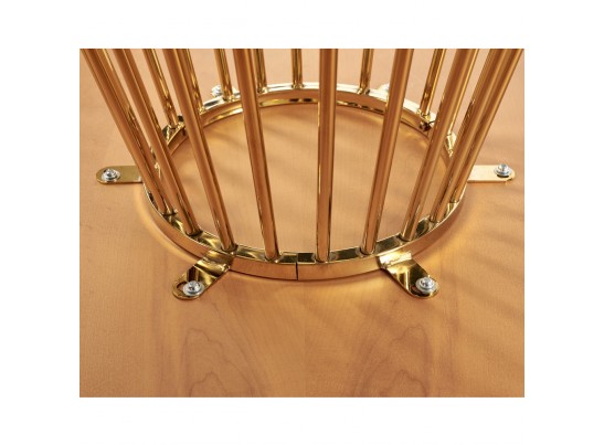 Стол Liverpool диам.110см, шпон орех лучевой набор, с золотистыми ножками в Кургане