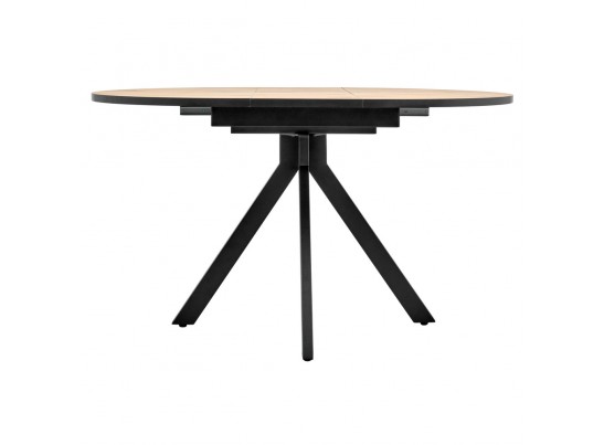 Стол Rudolf круглый раскладной 100-130x100x75см, Дуб Вотан, чёрный в Кургане