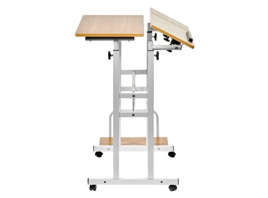 Стол многофункциональный Shuttle 80х58х80-130см, светлое дерево, белый в Кургане