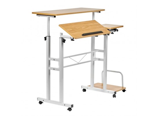 Стол многофункциональный Shuttle 80х58х80-130см, светлое дерево, белый в Кургане