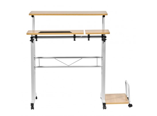 Стол многофункциональный Shuttle 80х58х80-130см, светлое дерево, белый в Кургане