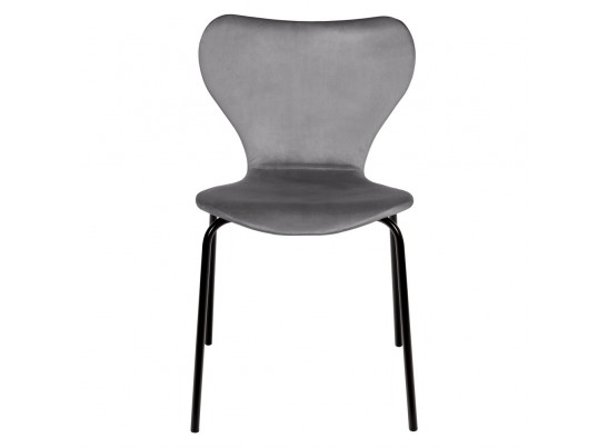 Стул Seven Style тёмно-серый велюр с чёрными ножками в Кургане