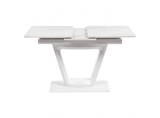 Стол Flame раскладной 116-155x80x76см, керамогранит белый мрамор, белый в Кургане