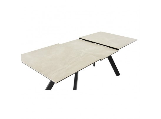 Стол Adam раскладной 140-190x90x75см, керамогранит бежевый, чёрный в Кургане
