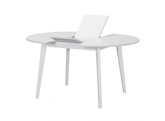 Стол Oslo круглый раскладной 110-140x110x76см, Сосна Рандерс структурное, белый в Кургане