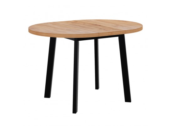 Стол Next круглый раскладной 90-120x90x76,5см, Дуб Навара, чёрный в Кургане