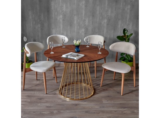 Стул Lucas латте букле с ножками цвета орех в Кургане