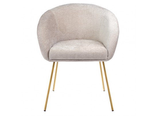 Стул-полукресло Martin миндальный шенилл с золотыми ножками в Кургане