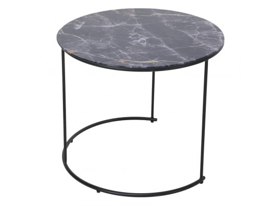 Набор кофейных столиков Tango чёрный мрамор с чёрными ножками, 2шт в Кургане