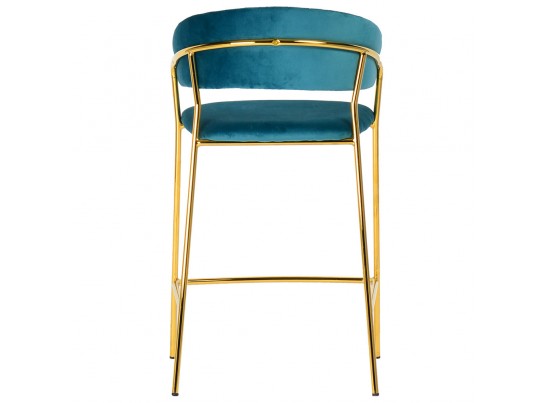 Комплект из 2-х стульев полубарных Turin бирюзовый с золотыми ножками в Кургане
