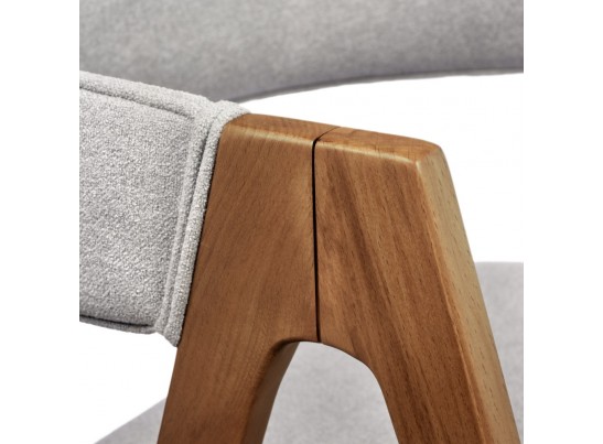 Стул Alan серый букле с ножками цвета орех в Кургане