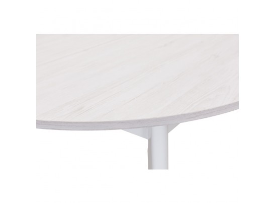 Стол Oslo круглый раскладной 110-140x110x76см, Сосна Рандерс структурное, белый в Кургане