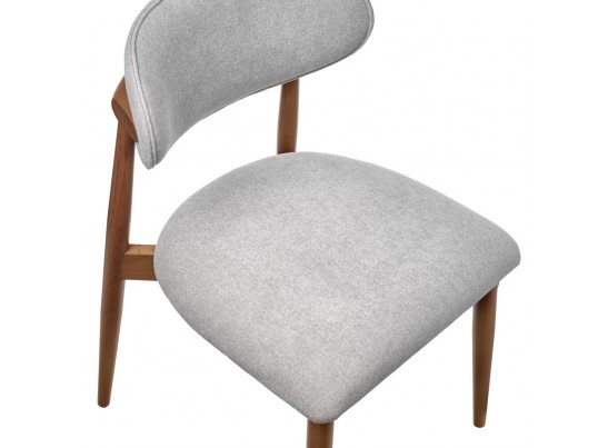 Стул Lucas 3 серый букле с ножками цвета орех в Кургане