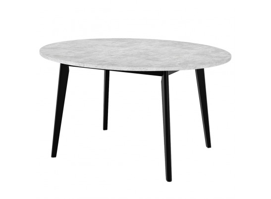Стол Oslo круглый 110-140см, Бетон лайт, чёрный в Кургане