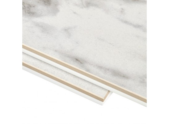 Стол Flame раскладной 116-155x80x76см, керамогранит белый мрамор, белый в Кургане