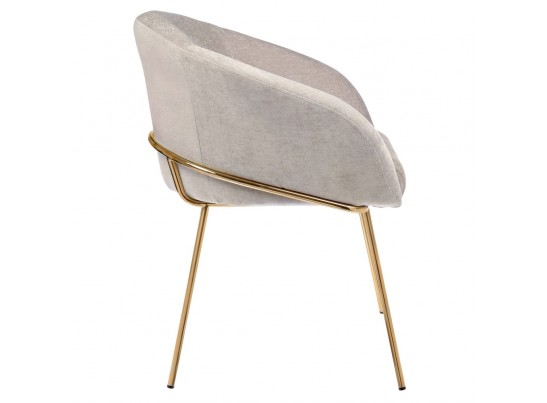 Стул-полукресло Martin миндальный шенилл с золотыми ножками в Кургане