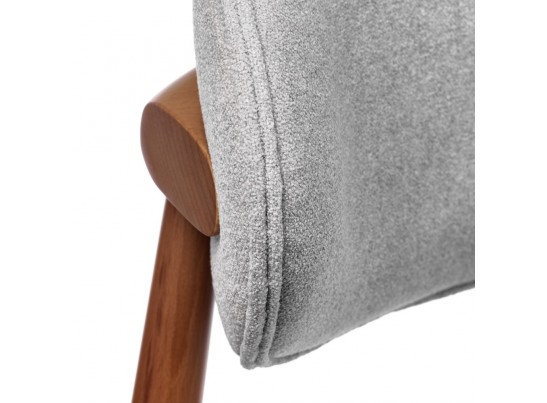 Стул Lucas 3 серый букле с ножками цвета орех в Кургане