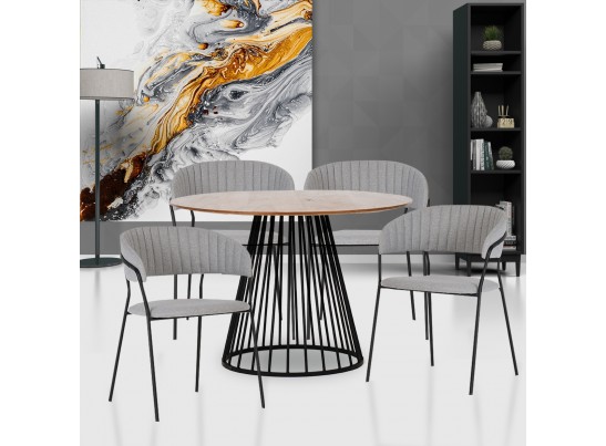 Стул Turin светло-серая рогожка с чёрными ножками в Кургане