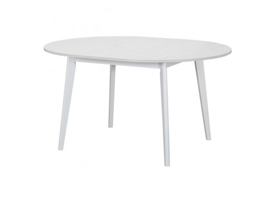 Стол Oslo круглый раскладной 110-140x110x76см, Сосна Рандерс структурное, белый в Кургане
