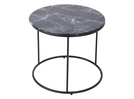 Набор кофейных столиков Tango чёрный мрамор с чёрными ножками, 2шт в Кургане