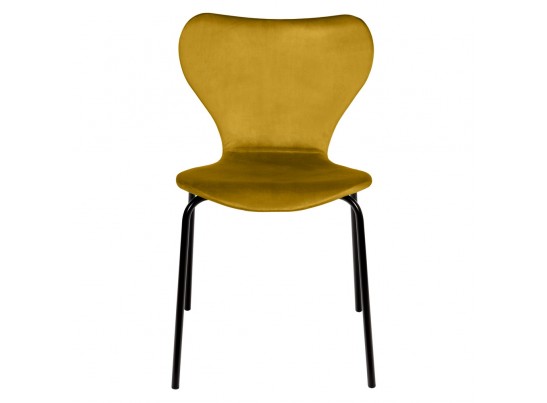Стул Seven Style горчичный велюр с чёрными ножками в Кургане