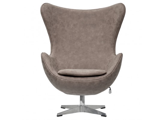 Кресло EGG CHAIR бледно-коричневый матовый с эффектом состаренная кожа в Кургане