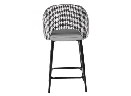 Стул полубарный Leo тёмно-серый с жаккардом, с поворотным механизмом в Кургане