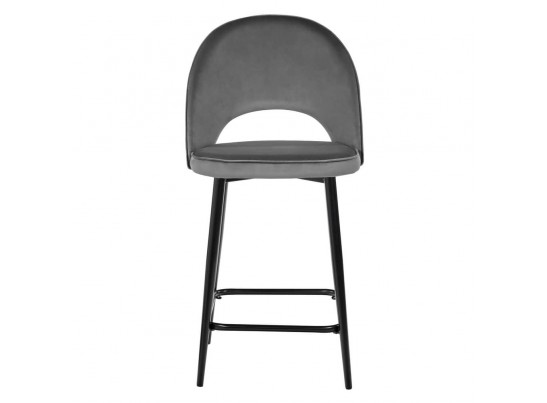 Стул полубарный Leo тёмно-серый с жаккардом, с поворотным механизмом в Кургане