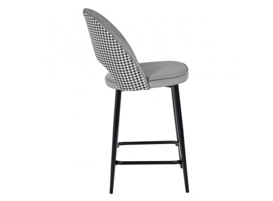 Стул полубарный Leo тёмно-серый с жаккардом, с поворотным механизмом в Кургане
