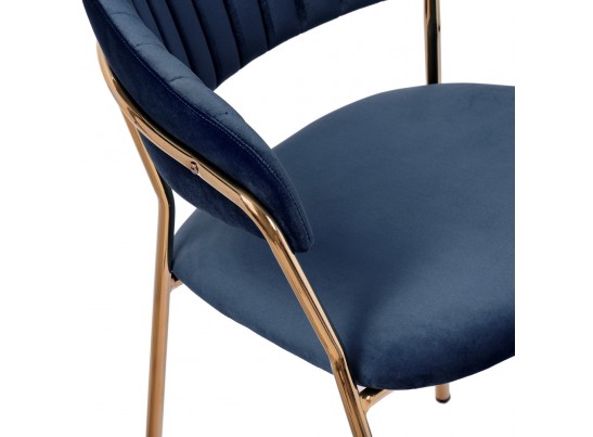 Комплект из 4-х стульев Turin синий с золотыми ножками в Кургане