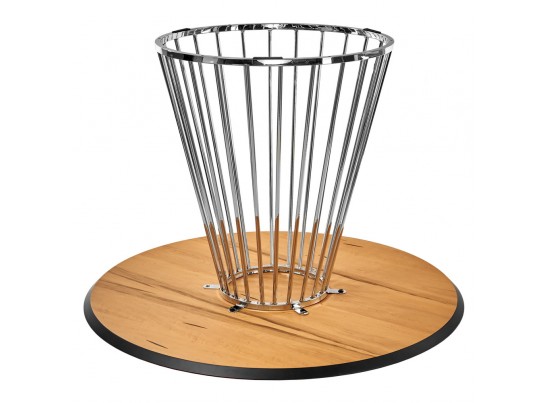 Стол Liverpool диам.110см, шпон орех лучевой набор, с хромированными ножками в Кургане