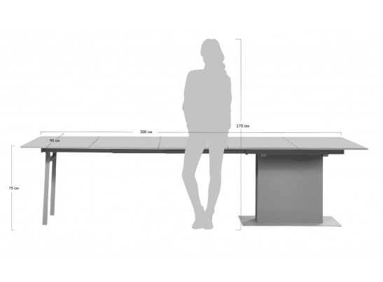 Стол раздвижной LUNGO белый в Кургане