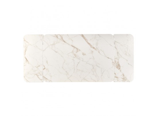 Стол Vito раскладной 120-184x80x75см, керамогранит белый мрамор, белый в Кургане