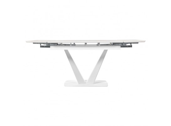 Стол Vito раскладной 120-184x80x75см, керамогранит белый мрамор, белый в Кургане