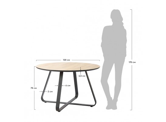 Стол Toronto дуб c чёрным, 120см в Кургане