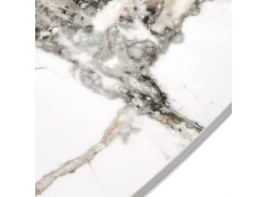 Стол Yoda диам.100см, керамогранит белый мрамор в Кургане