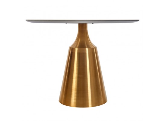 Стол Yoda диам.100см, керамогранит белый мрамор в Кургане