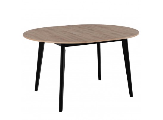 Стол Oslo круглый 110-140см, Дуб Навара, чёрный в Кургане