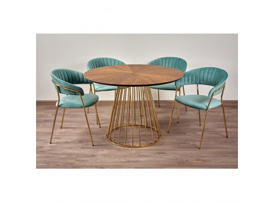 Комплект из 4-х стульев Turin бирюзовый с золотыми ножками в Кургане