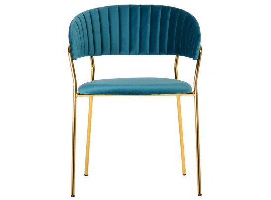 Комплект из 4-х стульев Turin бирюзовый с золотыми ножками в Кургане