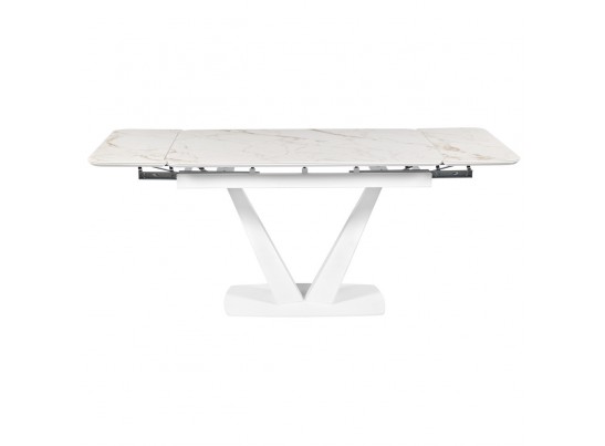 Стол Vito раскладной 120-184x80x75см, керамогранит белый мрамор, белый в Кургане
