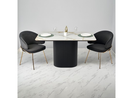 Стол Festa 140x85x77см, керамогранит Calacatte gold в Кургане