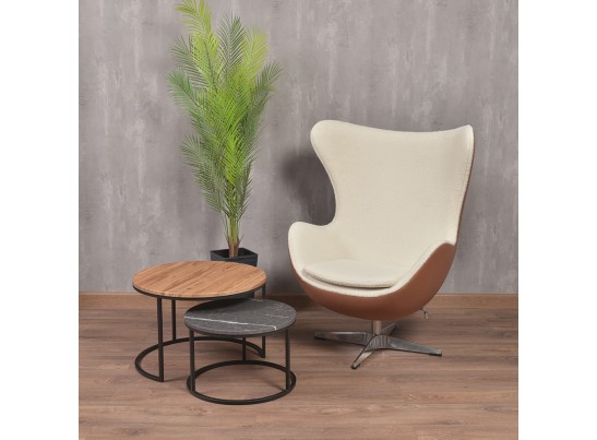 Кресло EGG STYLE CHAIR коричневый, экокожа в Кургане