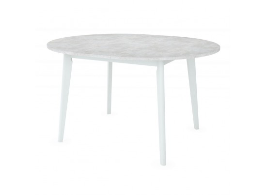 Стол Oslo круглый раскладной 110-140x110x75см, Бетон лайт, белый в Кургане