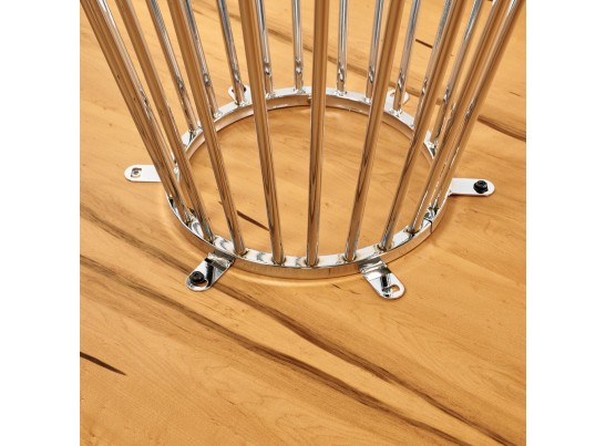 Стол Liverpool диам.110см, шпон орех лучевой набор, с хромированными ножками в Кургане